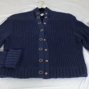 Tommy Hilfiger heavy cable knit sweater with snap down front